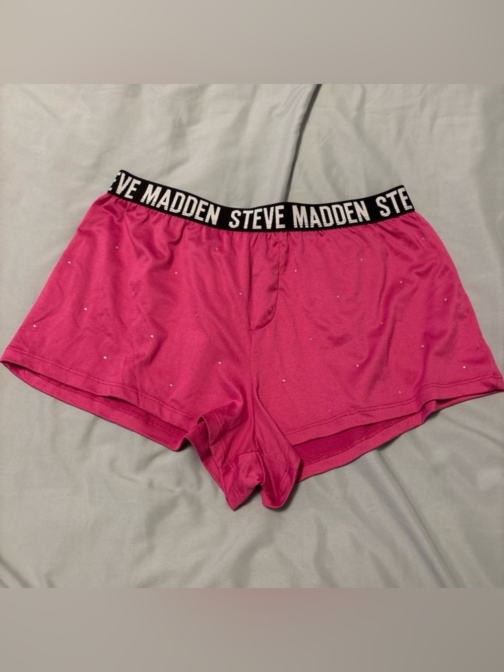Steve Madden Hot Pink Sleep Shorts with Branded Black Waistband